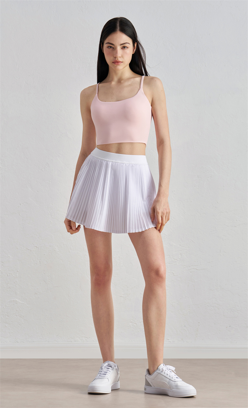 Women's High-Waist Yoga Skirt and Crop Top Set - 80% Nylon 20% Spandex, Barely There Comfortable Fabric – Perfect for Yoga, Gym, Pilates, Running – Yellow - Image 2