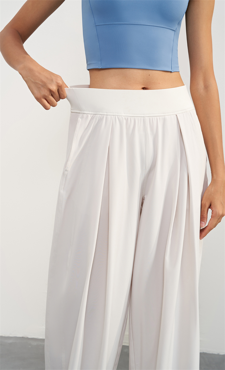 CK1601 Women's Wide-Leg Yoga Pants - UPF 50+ Sun Protection, Quick-Drying, Breathable Fabric, Double Side Pockets, Modern Straight Cut - Image 3