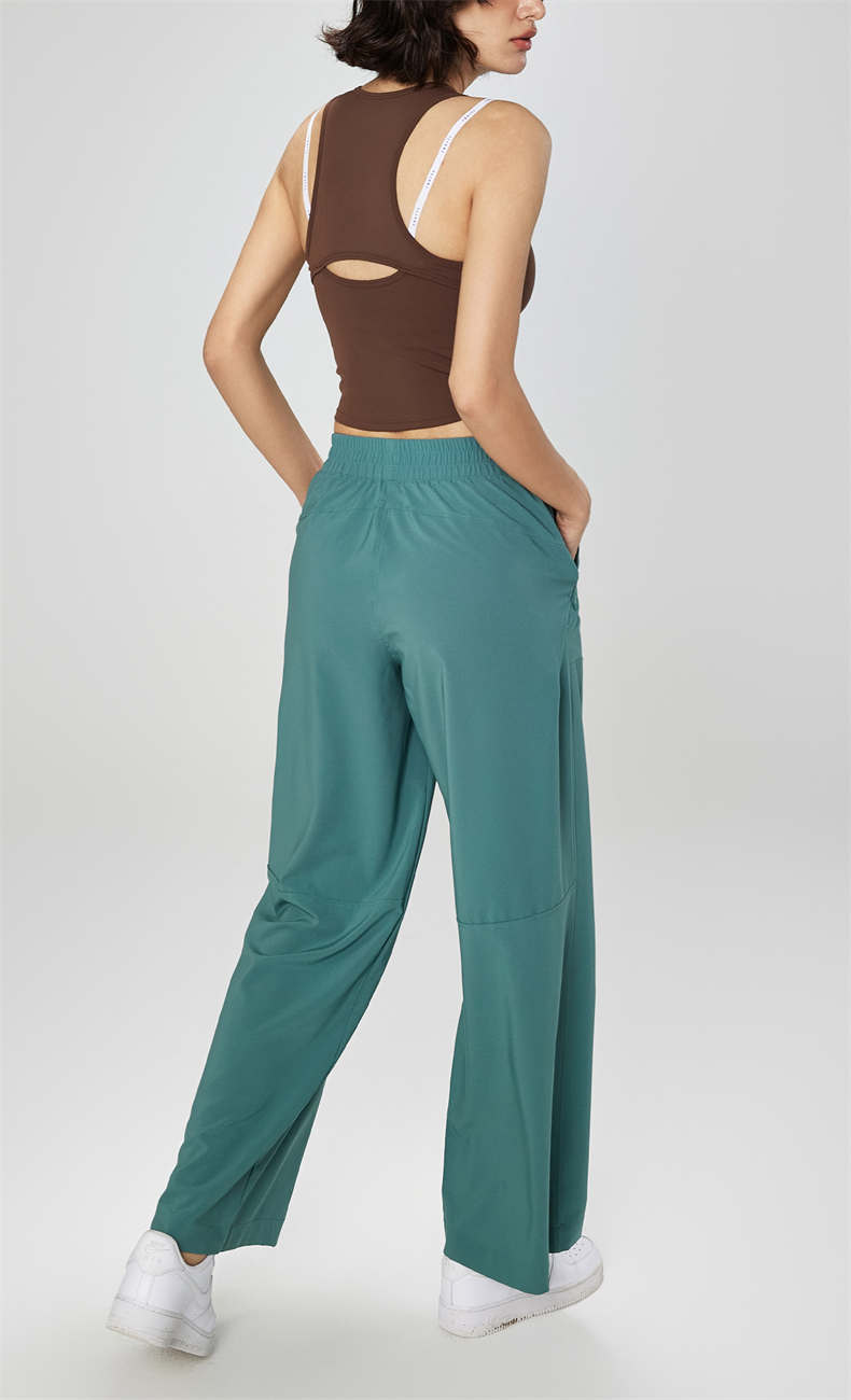 CK1602 Women's High-Waisted Yoga Pants - UPF 50+ Sun Protection, Quick-Drying & Breathable Fabric, Zipper Pockets, Elastic Waistband with Inner Drawstring - Image 5