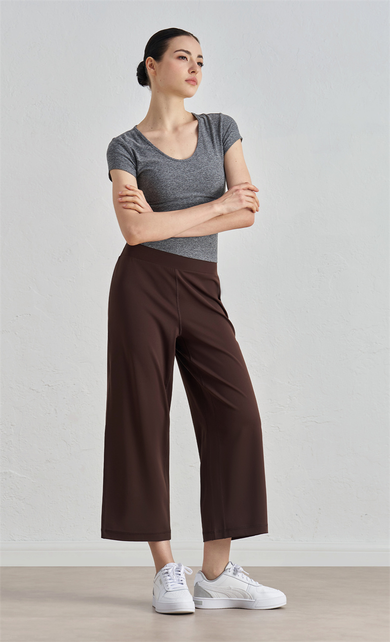 CK52032 Women's Yoga Pants - 82% Nylon + 18% Spandex, 220gsm, Anti-Slip Waistband, 7/8 Length Straight Cut, Perfect for Workout, Gym, Yoga & Daily Wear - Image 3