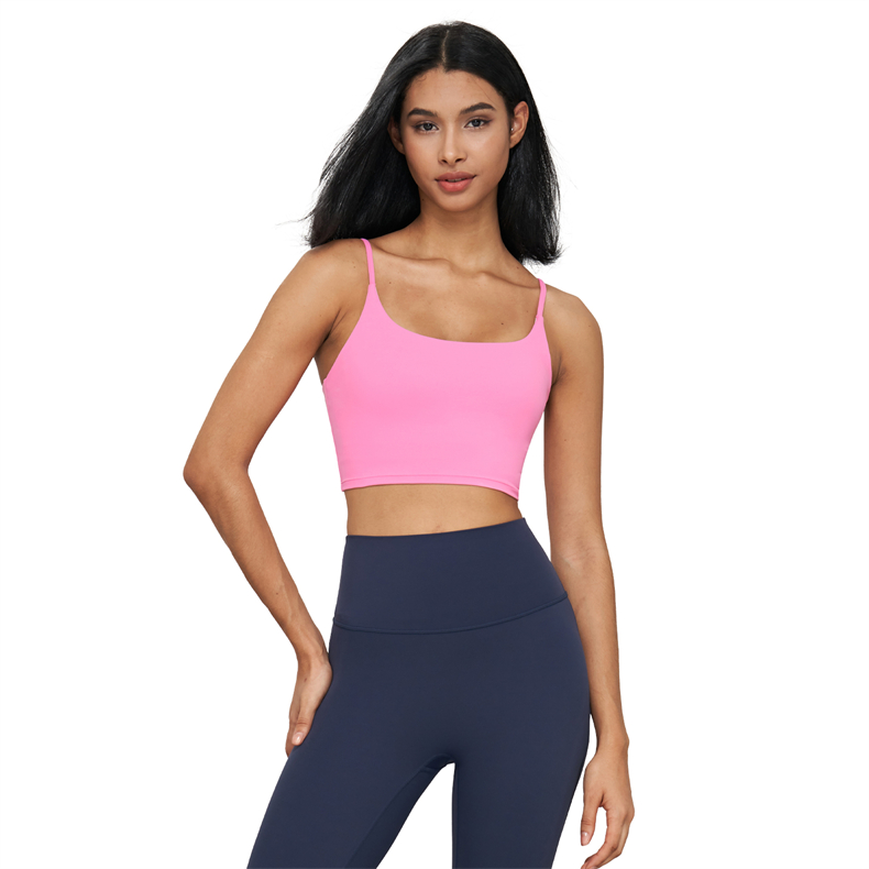 WX1569 Women's Yoga Bra - 80% Nylon + 20% Lycra (Spandex), 195gsm, U-Neck Design, Thin Straps for Back Support, Perfect for Workout, Gym, Yoga & Daily Wear - Premium yoga bra wholesale