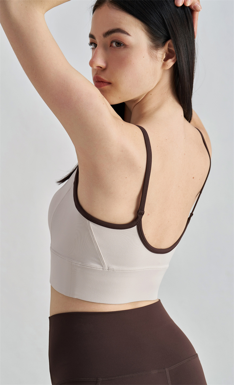 WX52004 Women's Yoga Sports Bra - 82% Nylon + 18% Spandex, 220gsm, Thin Straps for Support & Style, U-Back Design, Perfect for Workout, Gym, Yoga & Daily Wear - Image 6