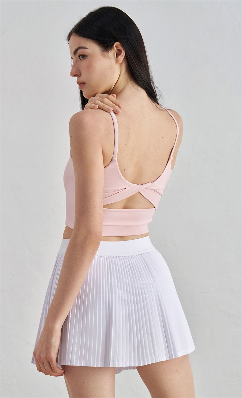 WX52009 Women's Yoga Sports Bra - 91% Nylon + 9% Spandex, 150gsm, Large U-Neck Design, Butterfly Back Detail, Perfect for Workout, Gym, Yoga & Daily Wear - Image 3