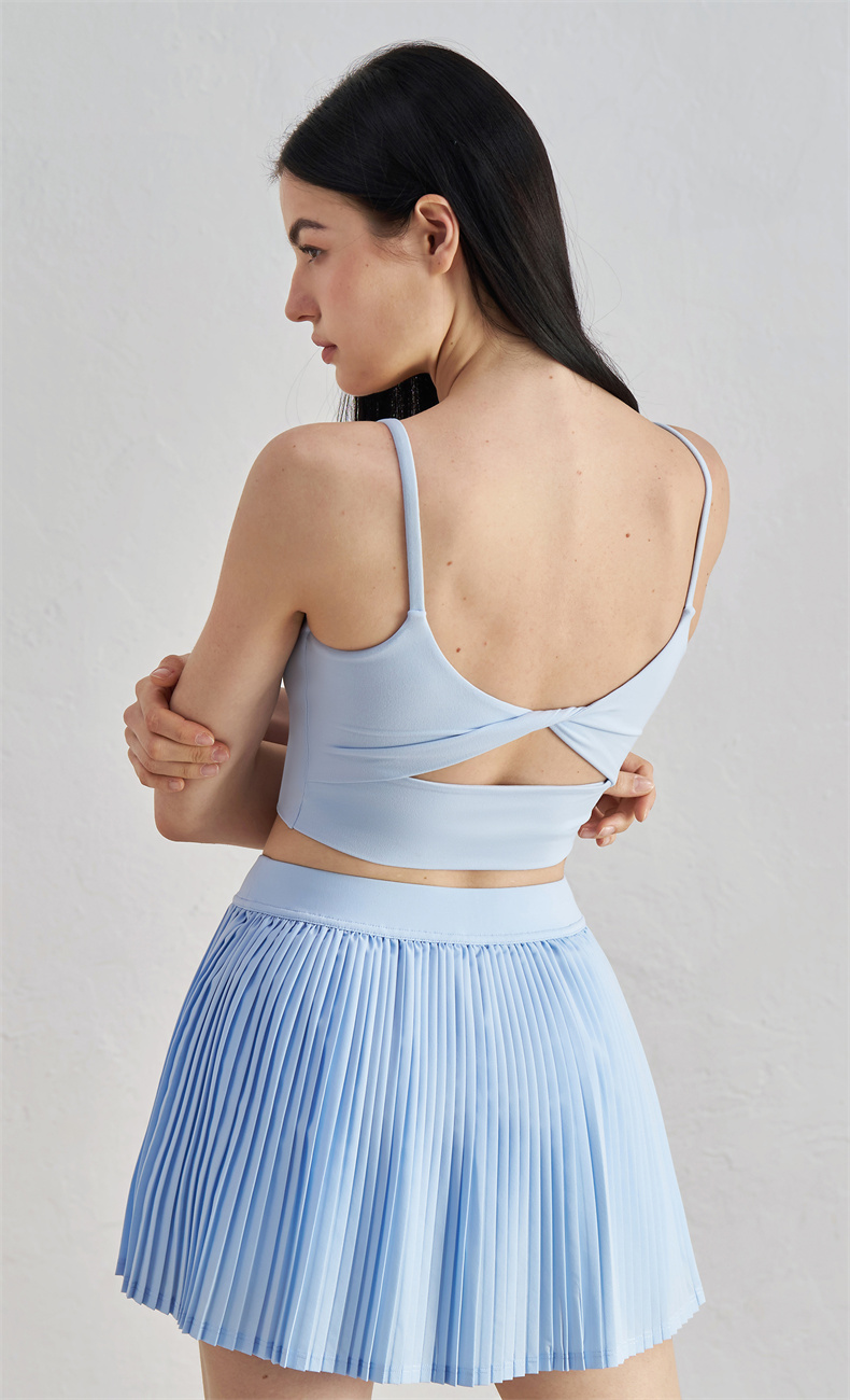 WX52009 Women's Yoga Sports Bra - 91% Nylon + 9% Spandex, 150gsm, Large U-Neck Design, Butterfly Back Detail, Perfect for Workout, Gym, Yoga & Daily Wear - Image 6