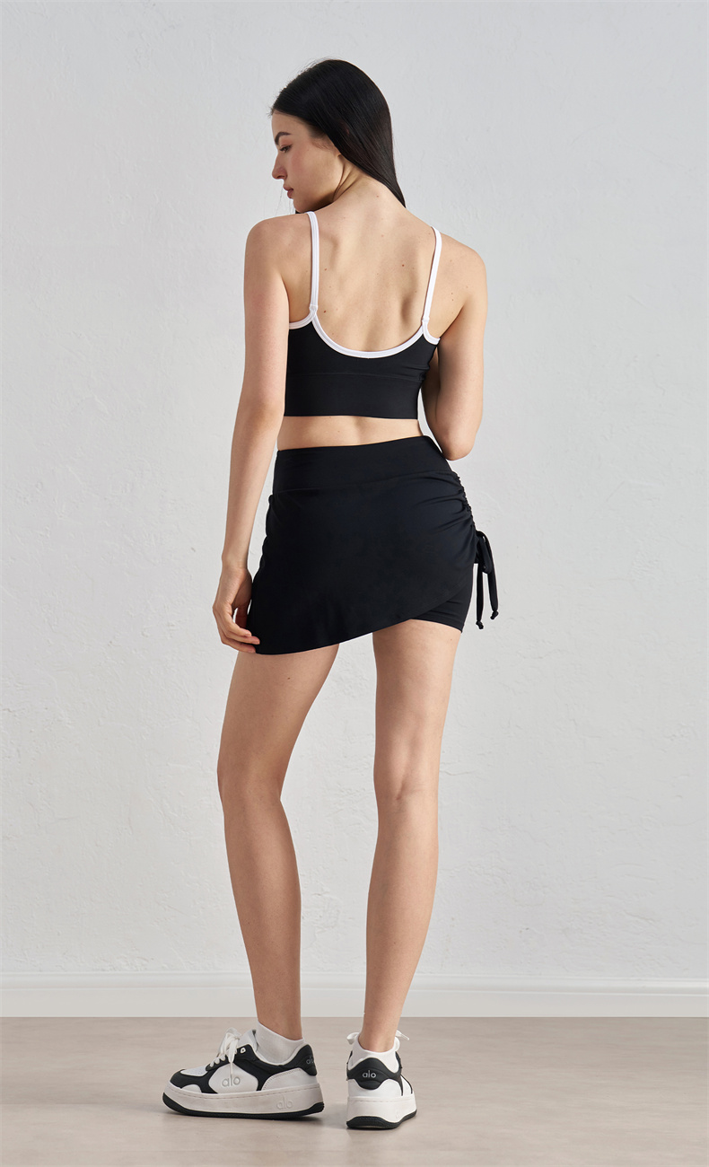 DQ52027 Women's Yoga Sports Skirt - 82% Nylon + 18% Spandex, 220gsm, Elastic Two-Piece Design, Waist Drawstring for Fit Adjustment, Perfect for Workout, Gym, Yoga & Daily Wear - Image 4