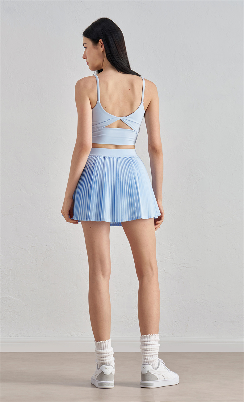 DQ52028 Women's Yoga Skirt - Outer: 91% Polyester + 9% Spandex, Inner: 82% Polyester + 18% Spandex, High-Waisted Design with Elastic Waistband, Perfect for Workout, Gym, Yoga & Daily Wear - Image 6