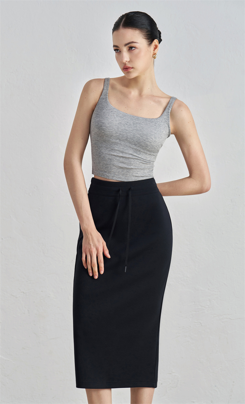 BQ52031 Women's Yoga Skirt - 81% Polyester + 15% Viscose + 4% Spandex, 310gsm, Straight H-Line Design, Split Hem for Comfort & Style, Perfect for Workout, Gym, Yoga & Daily Wear - Image 5