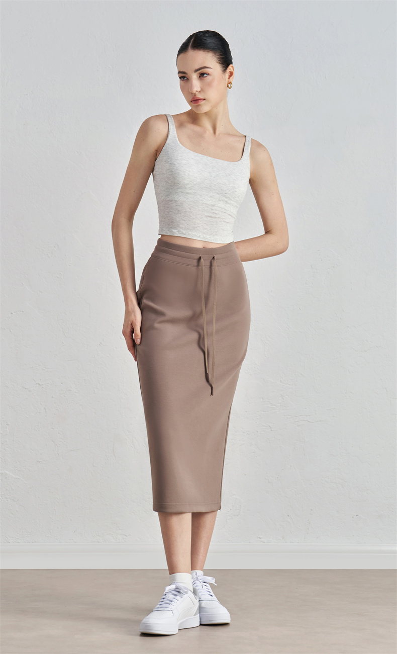 BQ52031 Women's Yoga Skirt - 81% Polyester + 15% Viscose + 4% Spandex, 310gsm, Straight H-Line Design, Split Hem for Comfort & Style, Perfect for Workout, Gym, Yoga & Daily Wear - Image 6