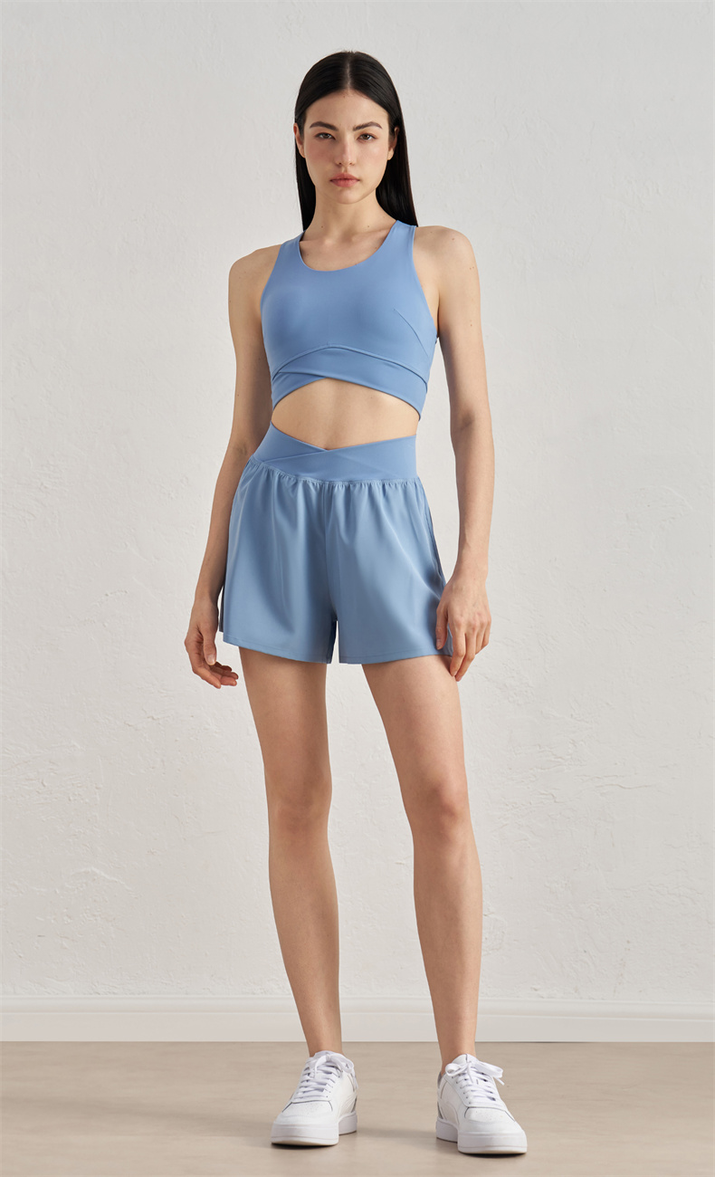 SZ Series High-Waisted Yoga Skirt – 91% Polyester 9% Spandex, 110gsm, Cross-V Waistband & Loose Fit, Lightweight Workout Skirt, DK52022 - Image 2