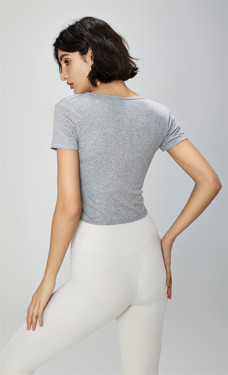 Modal Ribbed Yoga Top for Women – 92% Viscose 8% Spandex, 180g/m² Lightweight Stretchy Fitness Tank, SKU: TX41003 - Image 7