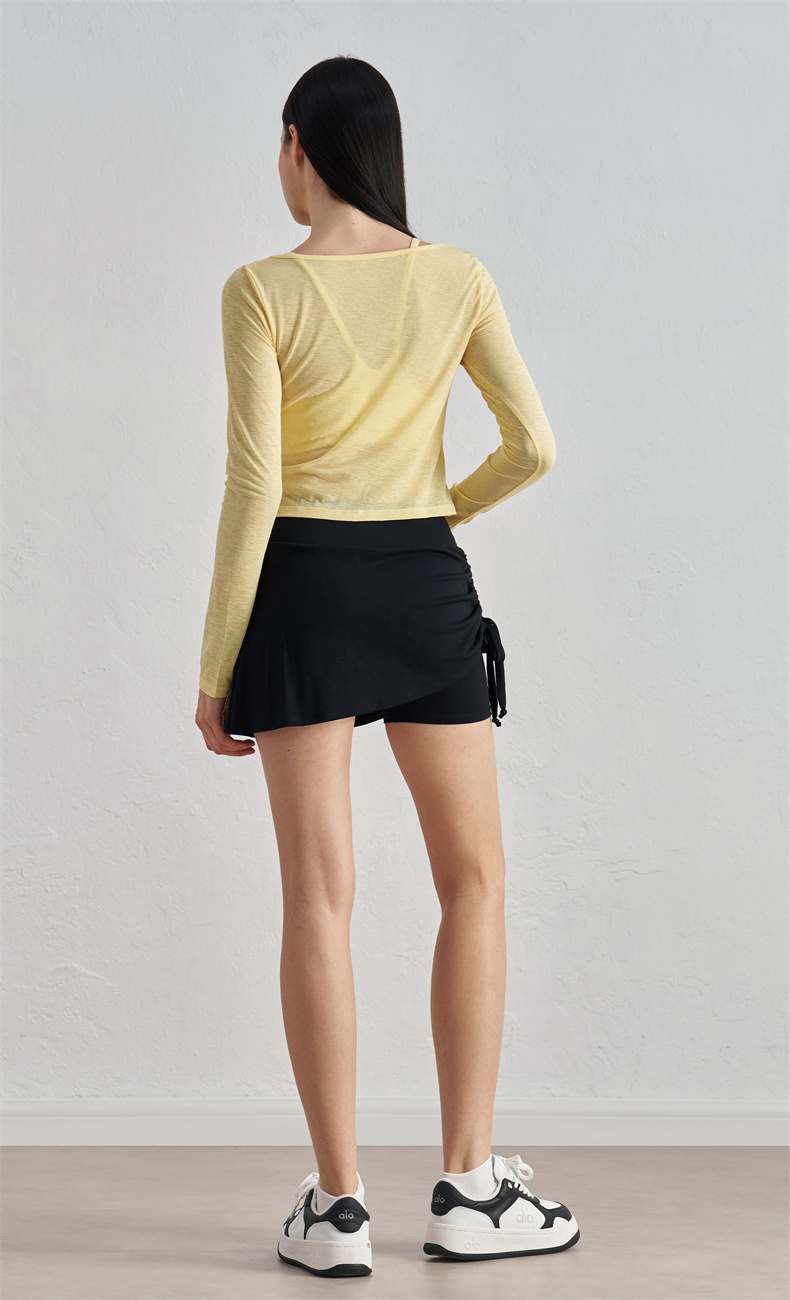 Bamboo Knit Yoga Top for Women – 100% Polyester, 100g/m² Lightweight Breathable Fitness Tank, SKU: CX52021 - Image 4