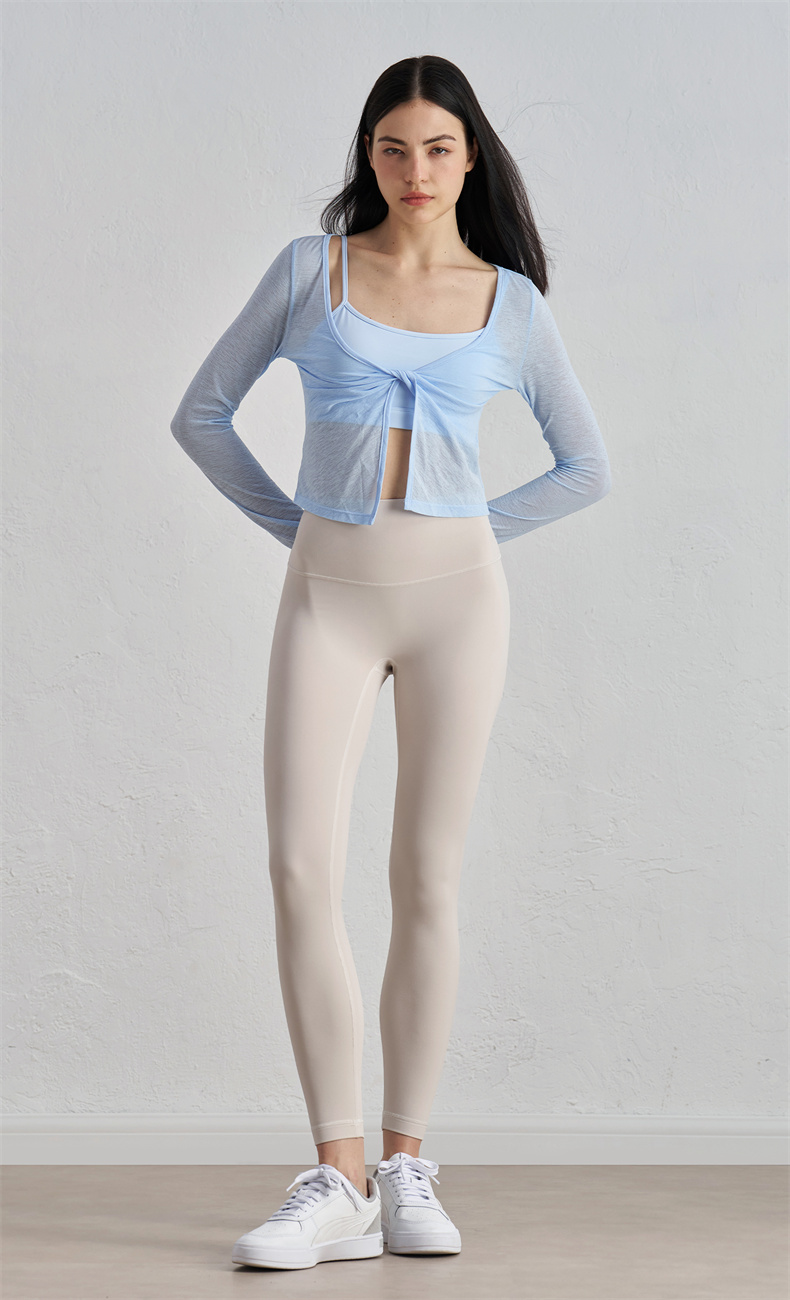 Bamboo Knit Yoga Top for Women – 100% Polyester, 100g/m² Lightweight Breathable Fitness Tank, SKU: CX52021 - Image 6