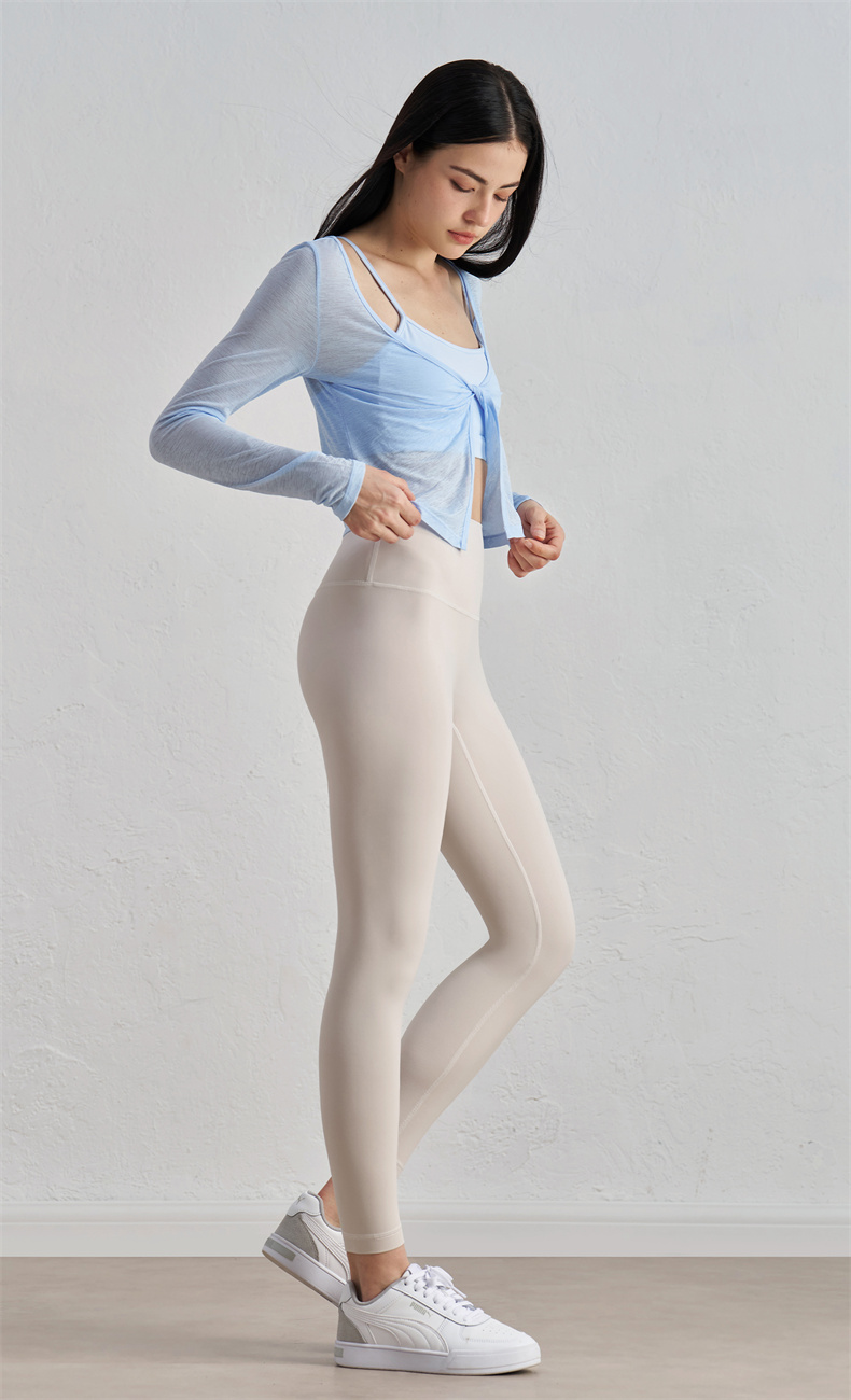 Bamboo Knit Yoga Top for Women – 100% Polyester, 100g/m² Lightweight Breathable Fitness Tank, SKU: CX52021 - Image 7