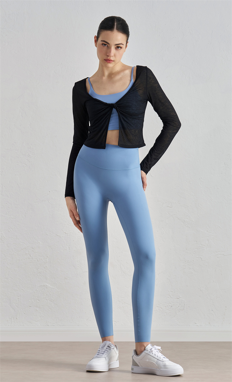 Bamboo Knit Yoga Top for Women – 100% Polyester, 100g/m² Lightweight Breathable Fitness Tank, SKU: CX52021 - Image 10