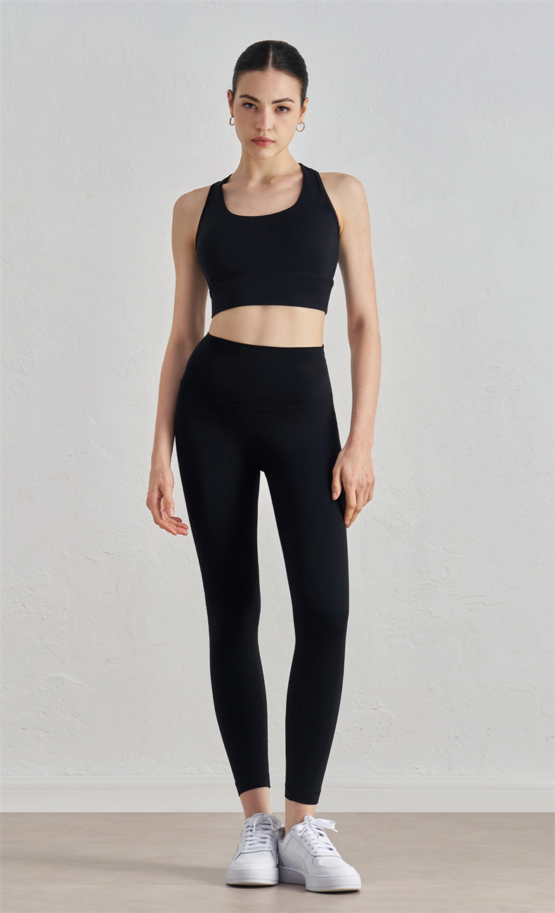 Women's High Waisted Yoga Leggings – Seamless Front Design, No Visible Panty Lines – 80% Nylon 20% Lycra, 220g/m² Sweat-Wicking Fabric – Perfect for Gym, Yoga, Running – SKU: CK1237 - Image 9