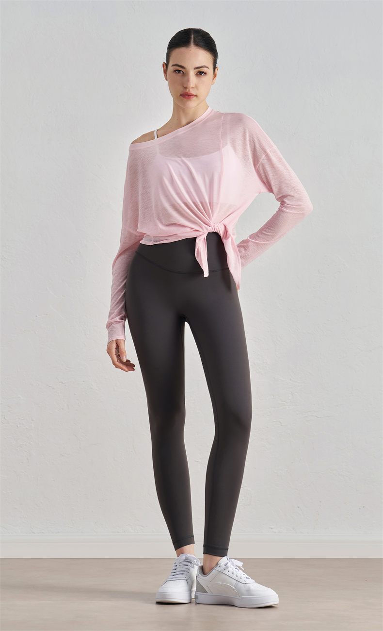 Women's High Waisted Yoga Leggings – Seamless Front Design, No Visible Panty Lines – 80% Nylon 20% Lycra, 220g/m² Sweat-Wicking Fabric – Perfect for Gym, Yoga, Running – SKU: CK1237 - Image 10