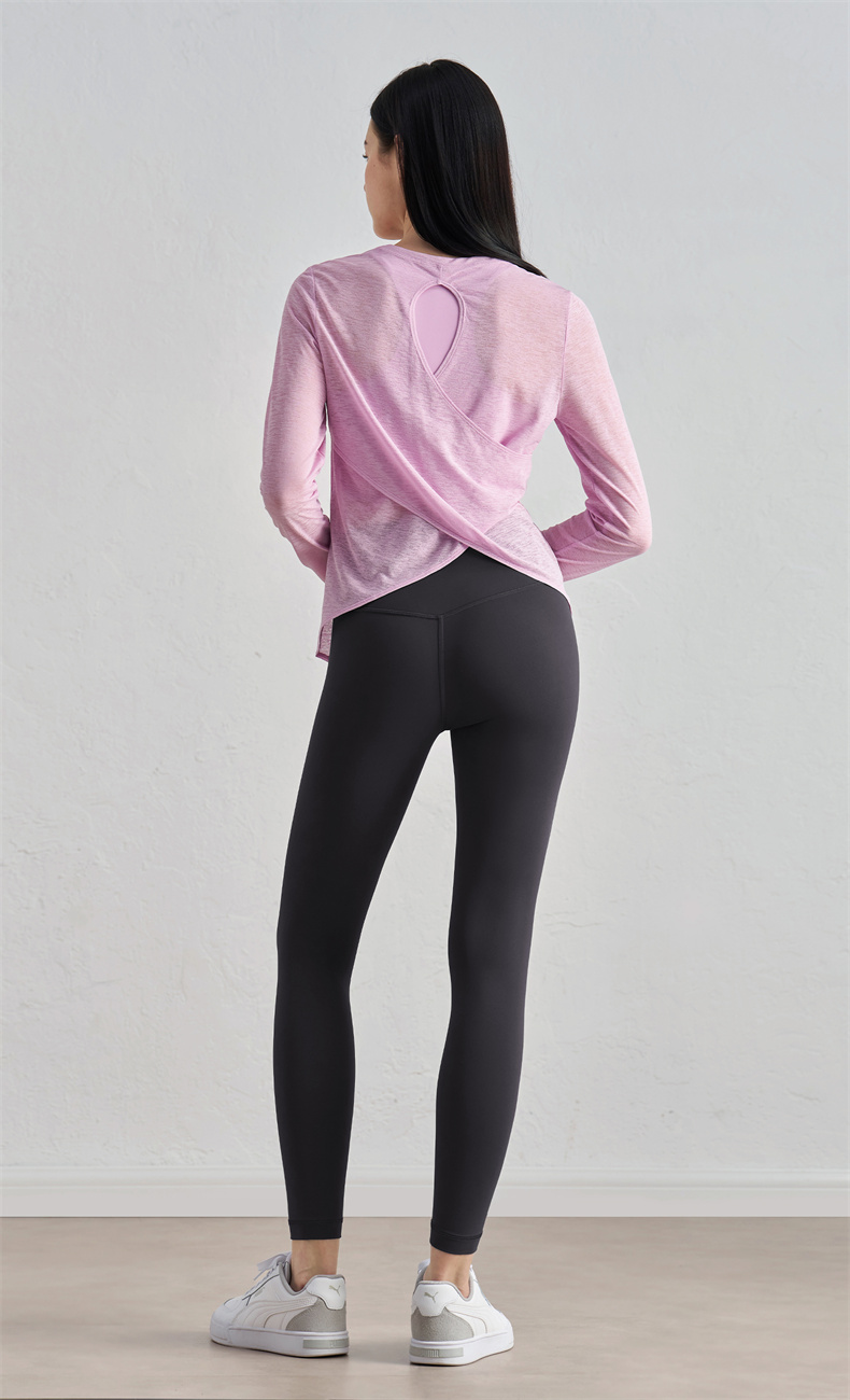 CK41038 Women's High-Waisted Antibacterial Yoga Leggings - 82% Nylon + 18% Spandex, 220gsm, Seamless Design, Pockets for Phone & Essentials, Perfect for Workout, Gym, Yoga & Daily Wear - Image 5