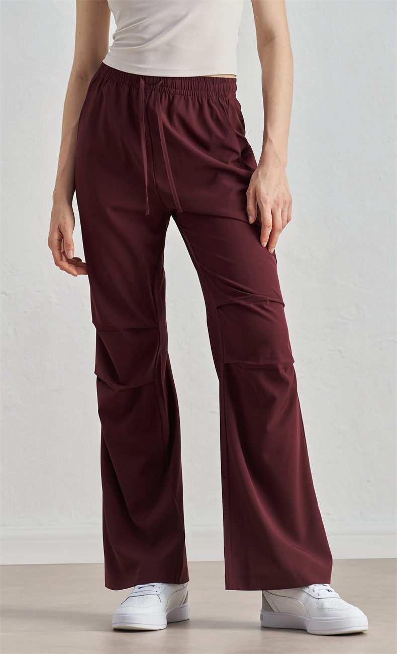 CK52034 Women's Wide-Leg Yoga Pants - 91% Polyester + 9% Spandex, 110gsm, Bell-Shaped Leg Design, Elastic Waistband, Perfect for Workout, Gym, Yoga & Daily Wear - Image 2