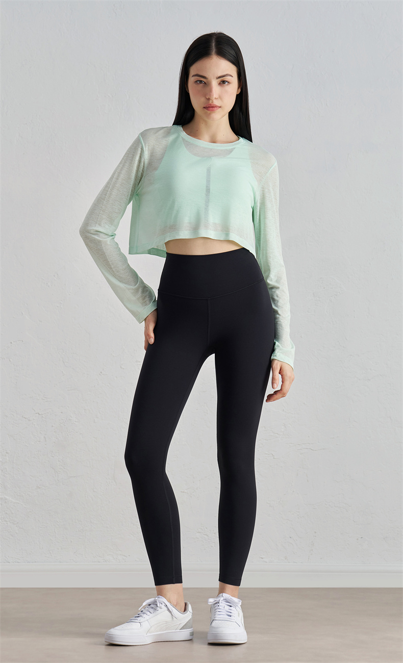 CK52035 Women's High-Waisted Yoga Leggings - 65% Nylon + 35% Spandex, 225gsm, Wide High-Waist Design, Peach Butt Shaping, Perfect for Workout, Gym, Yoga & Daily Wear - Image 6