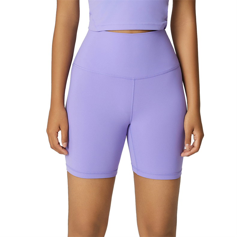 Nuls Series High-Waisted Double Brushed Compression Yoga Shorts for Women – 81% Nylon 19% Lycra Spandex, 210GSM, Hidden Pocket & Tummy Control, Gym Workout Running Shorts, SK1614 - Premium yoga short wholesale