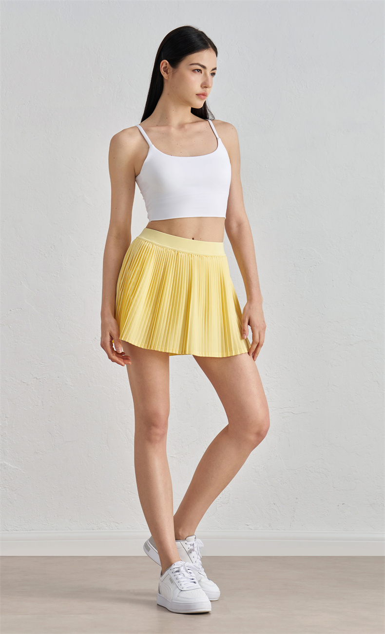 Soft Nuls Yoga Set – 91% Nylon 9% Spandex Sports Bra & 91% Polyester 9% Spandex Pleated Skirt, Lightweight Stretchy Active Wear Outfit, SKU: WX52009+DQ52028 - Image 3