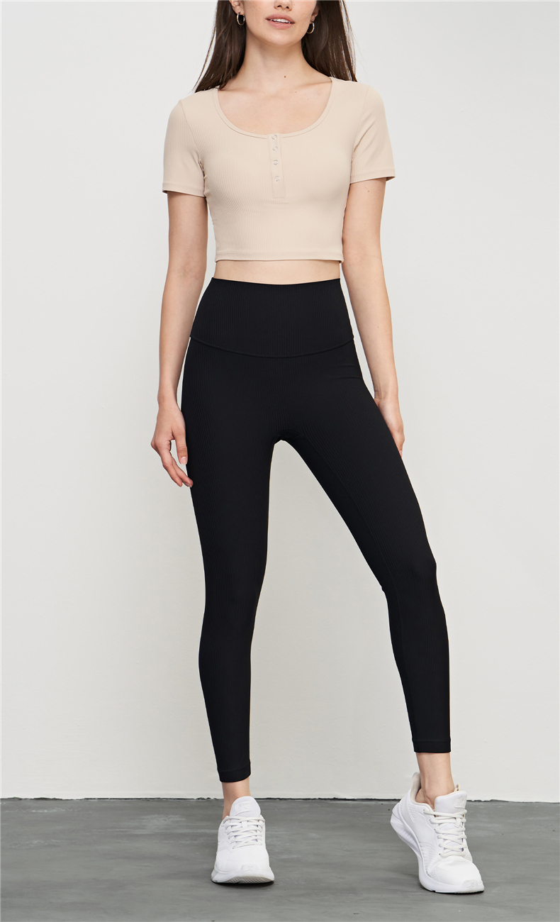 Nuls Ribbed Yoga Pants for Women - High-Waisted, Seamless Design with Hidden Pocket, 78% Nylon & 22% Spandex, 220gsm Thick Fabric, Perfect for Fitness, Gym & Daily Wear – SKU: CK1549 - Image 11